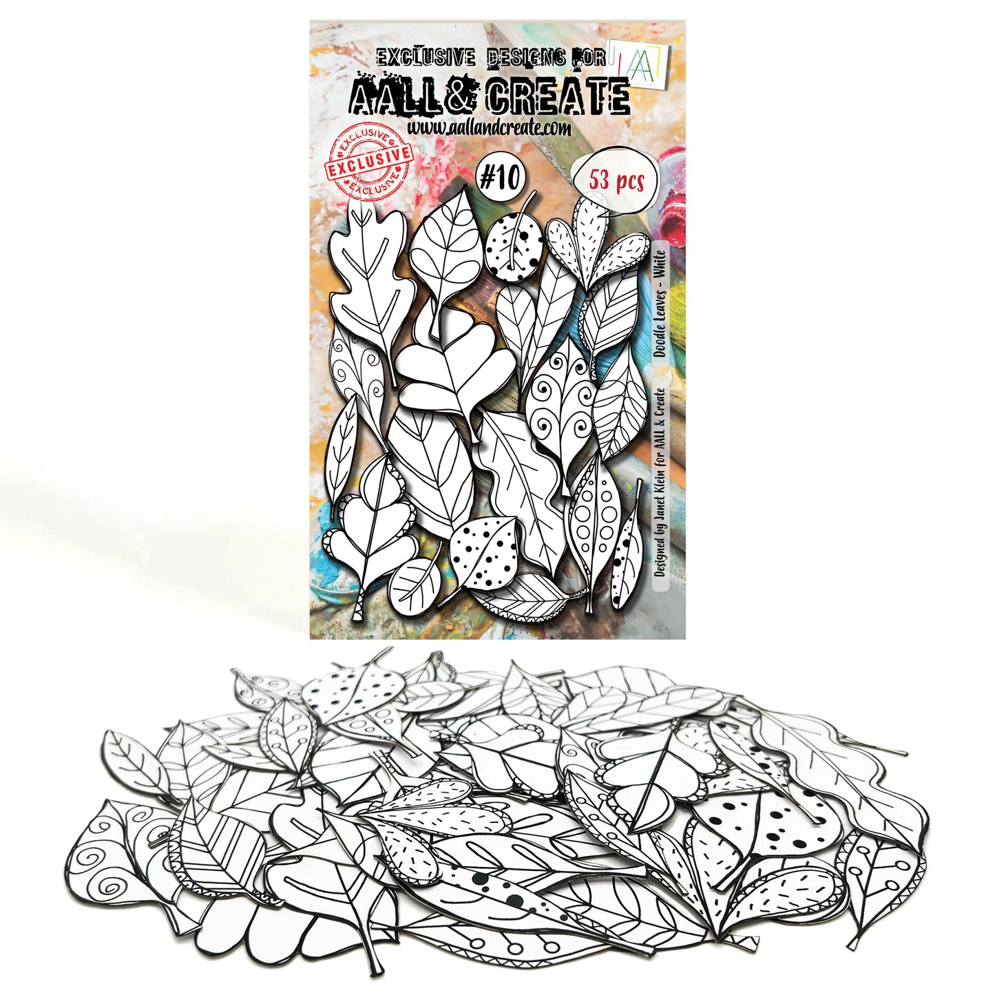 #10 - Ephemera Die-Cuts - Doodle Leaves - White AALL & Create