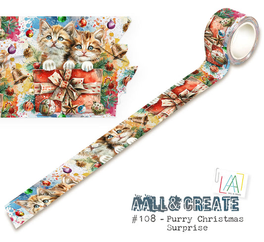 #108 - Washi Tape - Purry Christmas Surprise AALL & Create