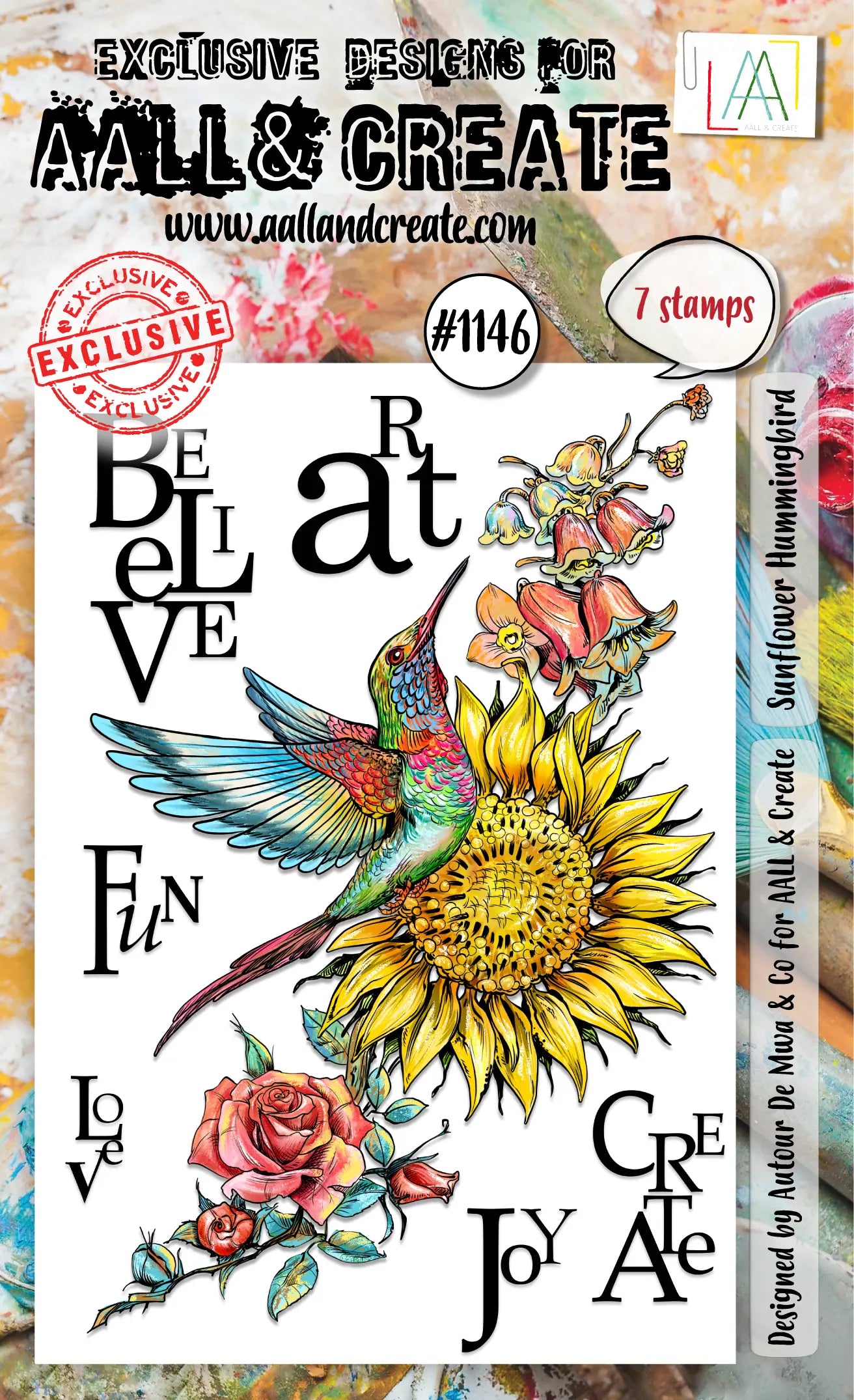 #1146 - Tampons A6 - Sunflower Hummingbird AALL & Create