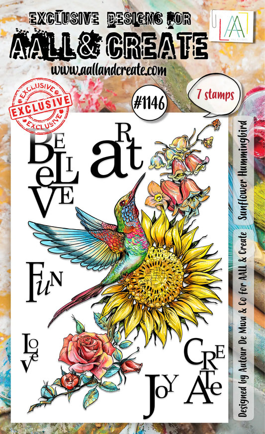 #1146 - Tampons A6 - Sunflower Hummingbird AALL & Create