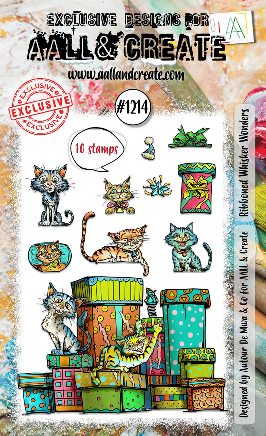 #1214 - A6 Stamp Set - Ribboned Whisker Wonders AALL & Create