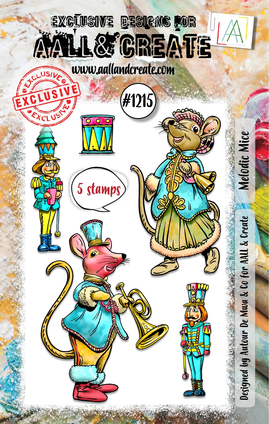 #1215 - A7 Stamp Set - Melodic Mice AALL & Create