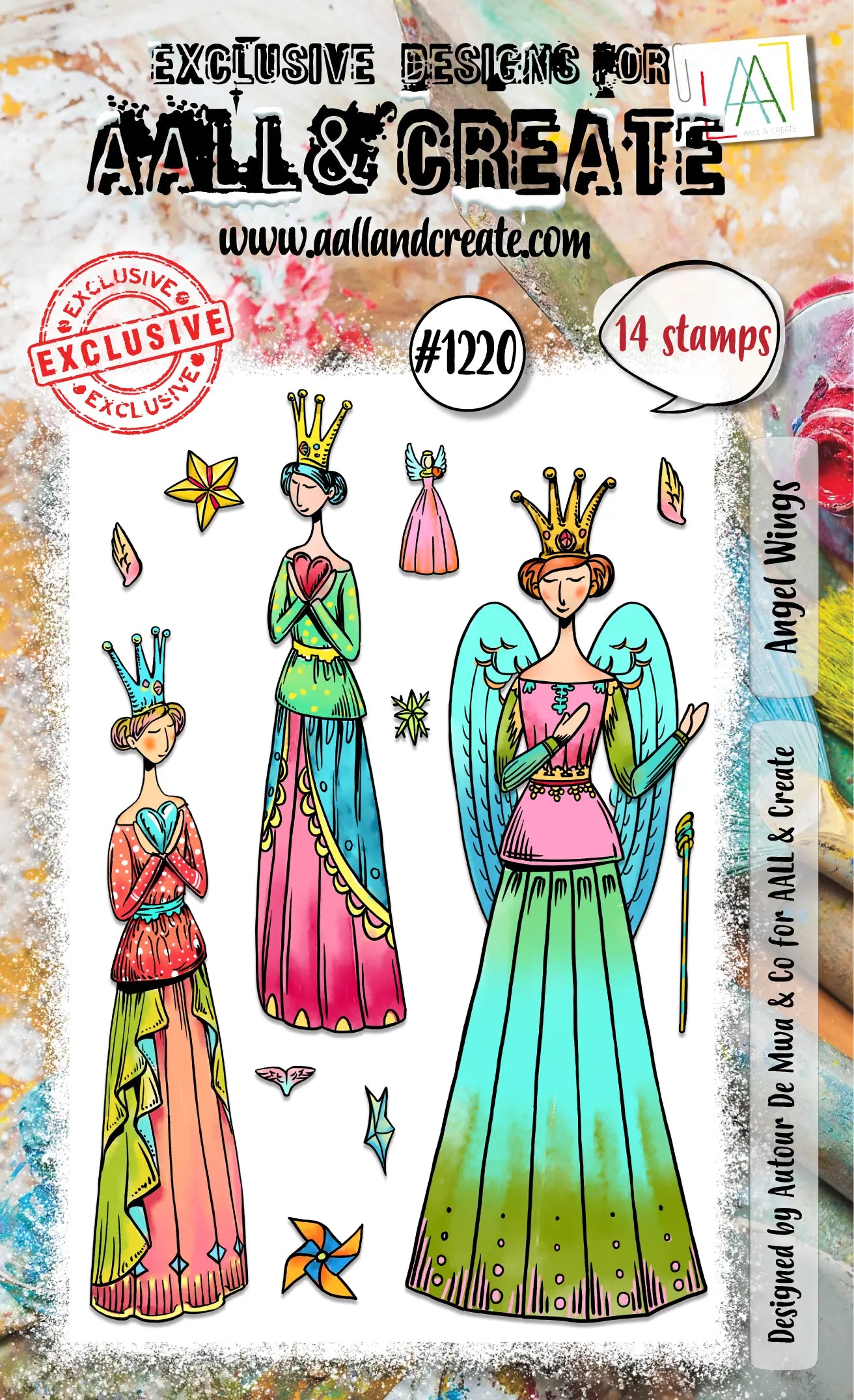 #1220 - A6 Stamp Set - Angel Wings AALL & Create