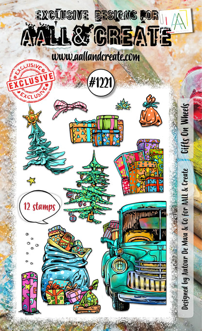 #1221 - A6 Stamp Set - Gifts On Wheels AALL & Create