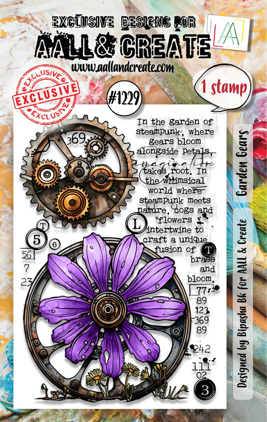 #1229 - A7 Stamp Set - Garden Gears AALL & Create