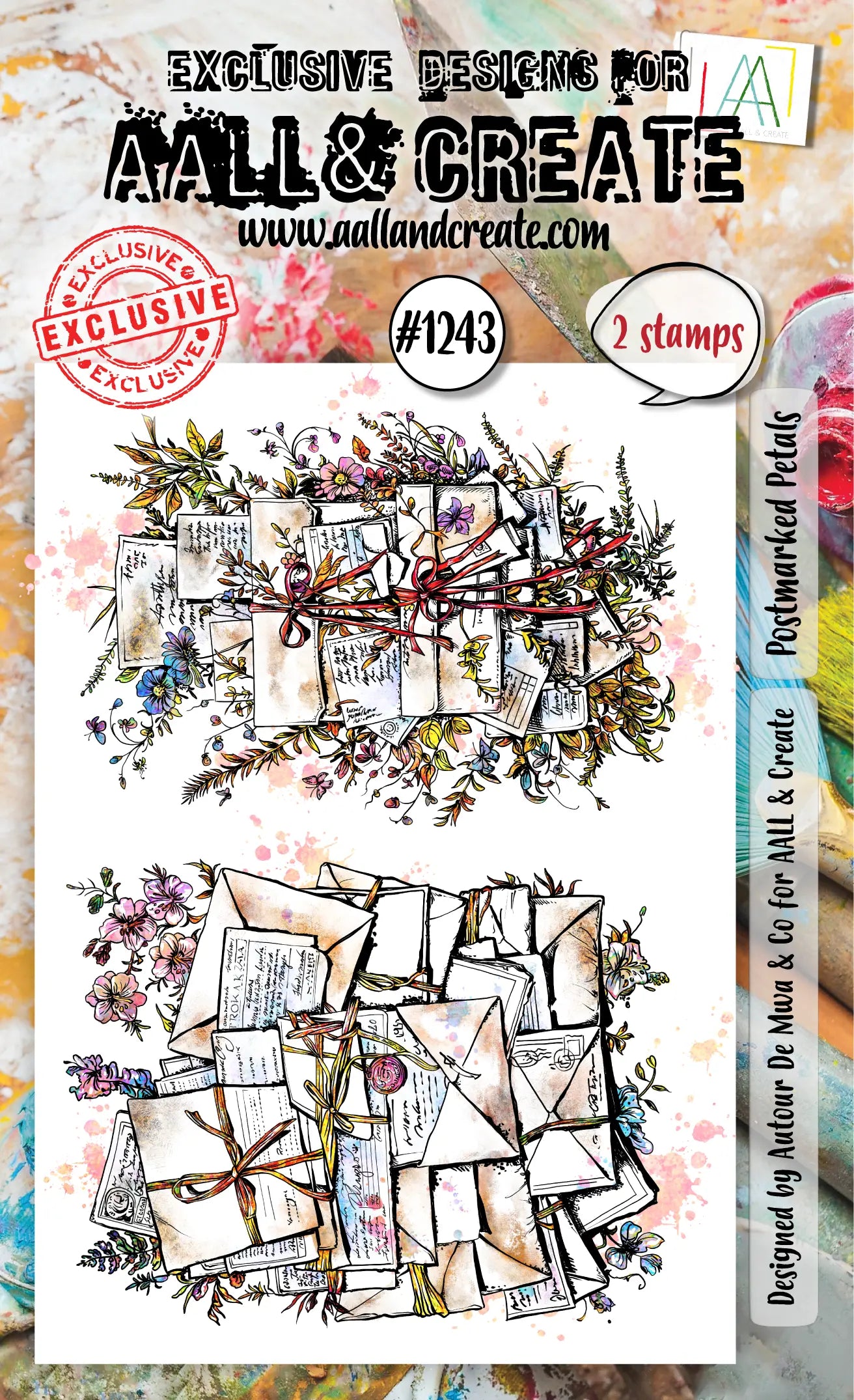 #1243 - A6 Stamp Set - Postmarked Petals AALL & Create