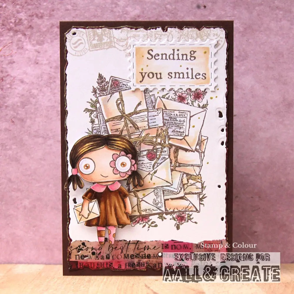 #1243 - A6 Stamp Set - Postmarked Petals AALL & Create