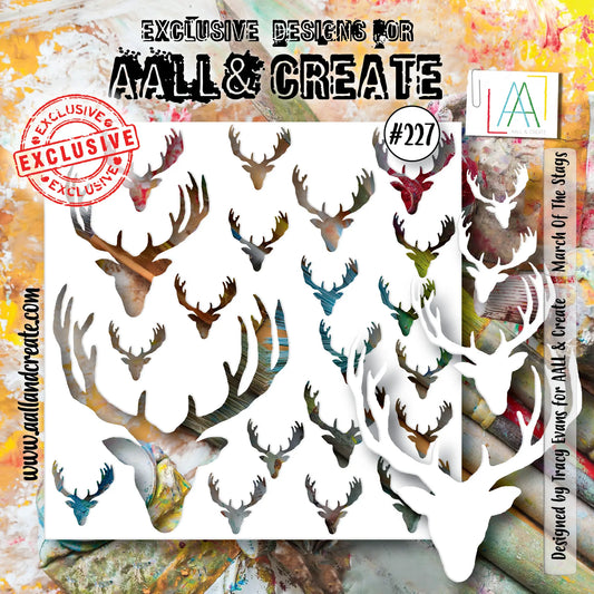 #227 - Pochoir 15x15 - March Of The Stags AALL & Create