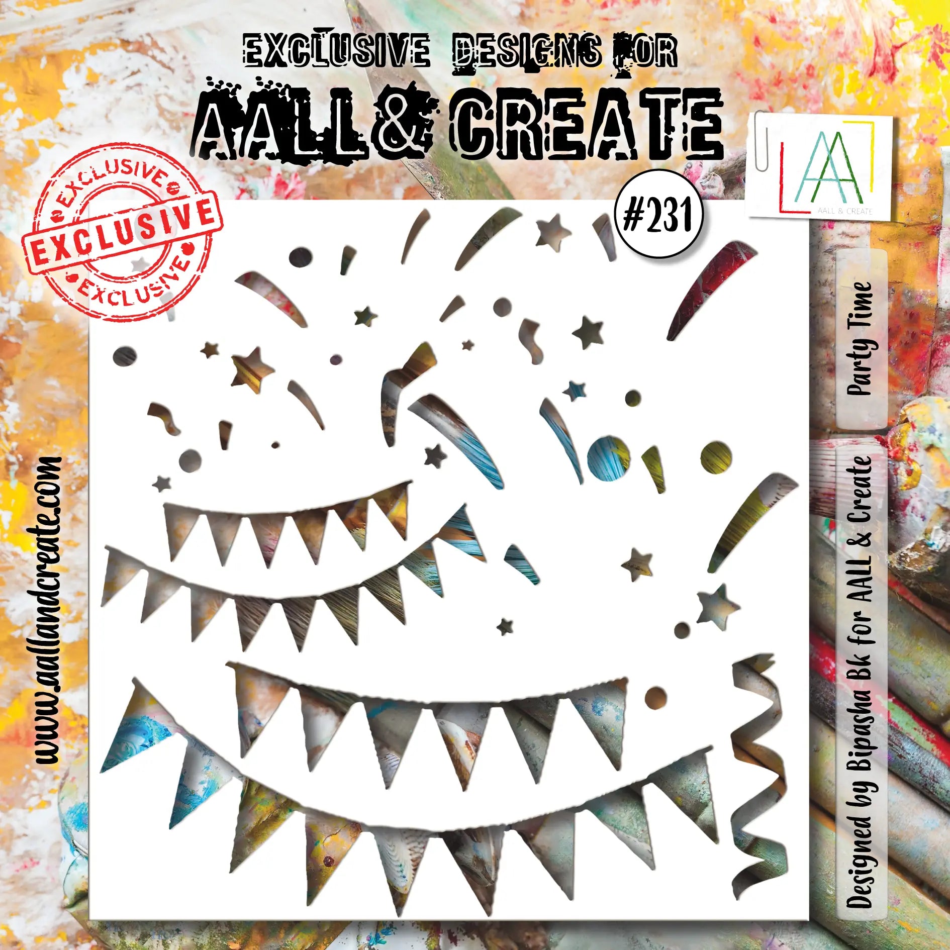 #231 - Pochoir 15x15 - Party Time AALL & Create