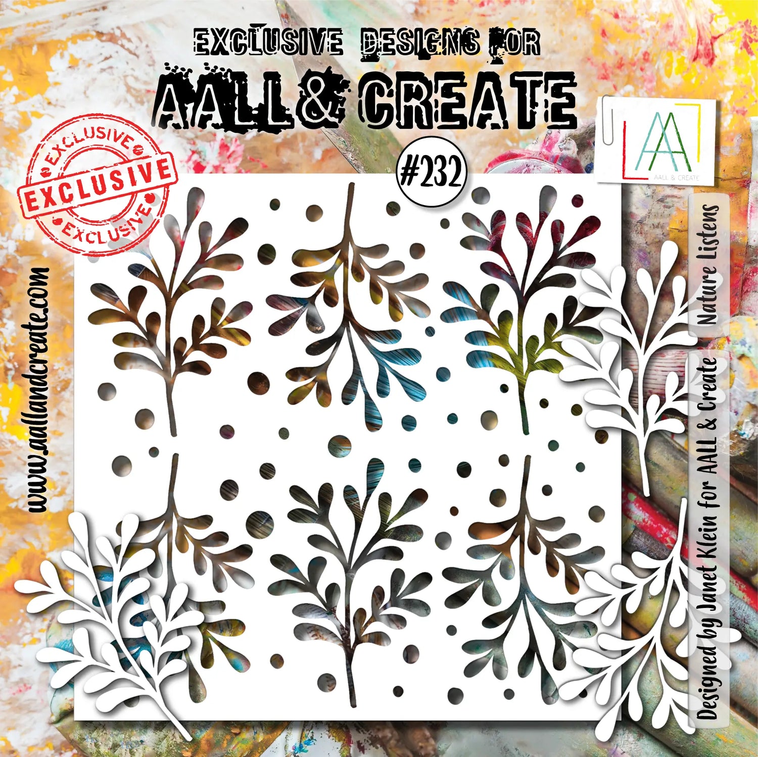 #232 - 6x6 Stencil - Nature Listens AALL & Create