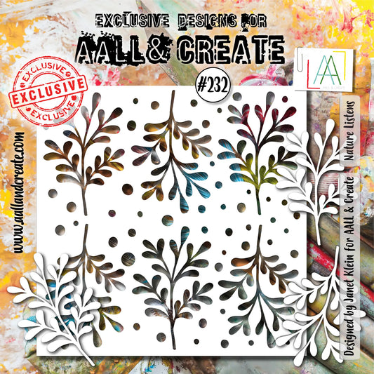 #232 - 6x6 Stencil - Nature Listens AALL & Create