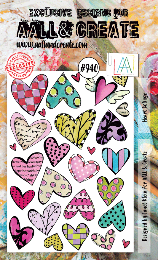 #940 - Tampons A6 - Heart Collage